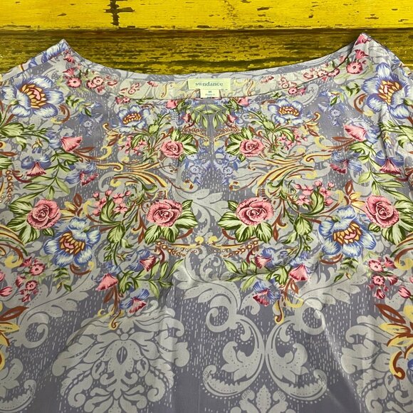 Sundance Impressions Floral Dress Sz MED Lightweight Cottage Boho Viscose - Picture 3 of 6